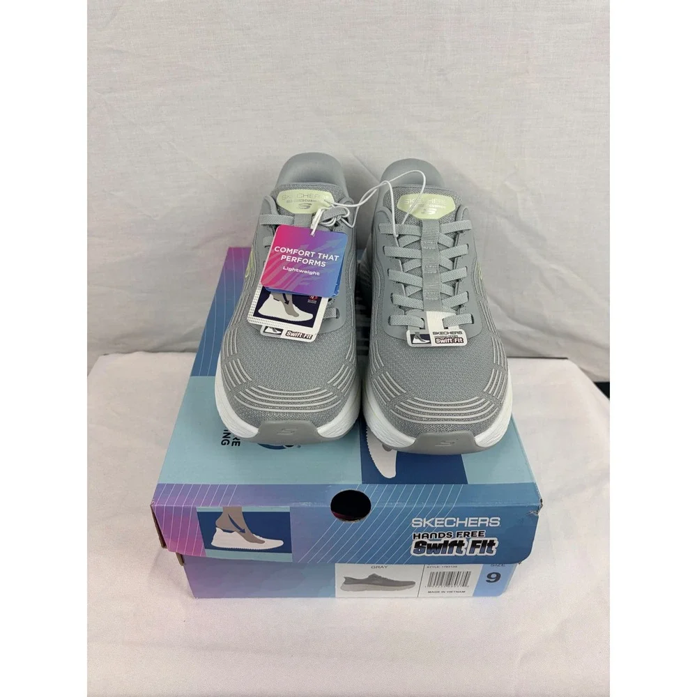 Skechers Hands Free‎ Swift Fit Womens Grey Lime Green Sneakers 178313G Size 9